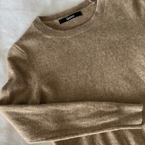 Mongolian Cashmere Crewneck Sweater in Camel — S